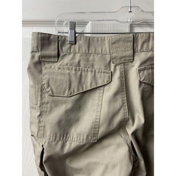True Spec Womens Cargo Pants Khaki Plus 14 Straight Leg Utility Work Ripstop Euc - Picture 6 of 11